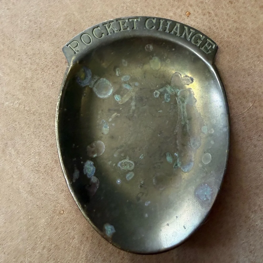 Vintage Brass Pocket Change Dish